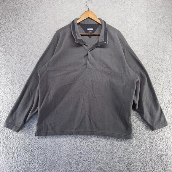 Vintage Patagonia Sweater Men's XL Gray Snap T Fleece Spellout Logo 90s 1996 - Picture 1 of 11